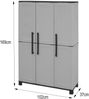 Dmora Aruro-Außengarderobe, Besenhalterschrank, 3-türiger Außenschrank, 100 % Made in Italy, 102 x 37 x 169 cm, Hellgrau und Schwarz, gestreifte Oberfläche Bild 3