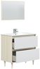 Waschbeckenunterschrank >VERONA< in Eiche / Weiß - 80x80x45 (BxHxT) Bild 3