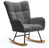 FLEXISPOT Schaukelstuhl mit Hoher Rückenlehne & Fußstütze, Relaxsessel, Schaukelsessel (Moderner Schwingsessel mit Holzkufen, mit Seitentasche), Gepolsterter Relaxsessel für Wohnzimmer & Schlafzimmer Bild 4