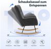 FLEXISPOT Schaukelstuhl mit Hoher Rückenlehne & Fußstütze, Relaxsessel, Schaukelsessel (Moderner Schwingsessel mit Holzkufen, mit Seitentasche), Gepolsterter Relaxsessel für Wohnzimmer & Schlafzimmer Bild 3