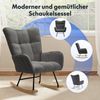 FLEXISPOT Schaukelstuhl mit Hoher Rückenlehne & Fußstütze, Relaxsessel, Schaukelsessel (Moderner Schwingsessel mit Holzkufen, mit Seitentasche), Gepolsterter Relaxsessel für Wohnzimmer & Schlafzimmer Bild 2