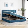 vidaXL Bett mit Stauraum und LED mit LED Dunkelblau 200 x 200 cm Samt 3372811 Bild 4