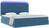 vidaXL Bett mit Stauraum und LED mit LED Dunkelblau 200 x 200 cm Samt 3372811 Bild 3