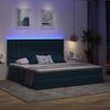 vidaXL Bett mit Stauraum und LED mit LED Dunkelblau 200 x 200 cm Samt 3372811 Bild 5