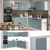 Eckküche R-Line Blau-Grau/Weiß 247 x 237 cm ohne Arbeitsplatte Vicco Bild 2