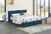 Dmora Arcole Doppelbett, Bettkasten mit Stoffbezug, 100 % Made in Italy, Öffnung vorne, inklusive Matratze 160 x 200 cm, Blau Bild 2