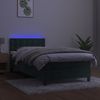 vidaXL Boxspringbett mit Matratze & LED Dunkelgrün 90x190 cm Samt 3134618 Bild 4