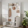 Garderoben-Set mit Sitzfläche, Schuhschrank und Haken, Breite 120 cm Bild 2