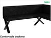 MEBLINI Eckbank für Esszimmer - Küchenbank - Essecke - Sitzecke Küche - ERIC - X-Beine 128x168x87cm Rechts - Graphit Samt Bild 5