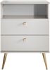 Nachtkommode >Laila< in Weiß, Melamin - 50x70x34cm (BxHxT) Bild 5