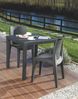 Dmora Außentisch Angelico, quadratischer Gartentisch, festes Regal in Rattan-Optik, 100 % Made in Italy, 79x79h72 cm, Anthrazit Bild 2