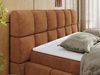 Boxspringbett mit dekorativem Kopfteil, Doppelbett mit zwei 7 Härtezonen Multipocket-Matratzen, Bettkästen, Polsterbett - NIRA - 160 x 200 cm - Orange Struktur - H3 Bild 5