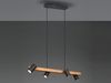 LED Holzbalken Pendelleuchte 4-flammig Schwarz, Breite 80cm Bild 3