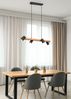 LED Holzbalken Pendelleuchte 4-flammig Schwarz, Breite 80cm Bild 5
