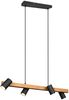 LED Holzbalken Pendelleuchte 4-flammig Schwarz, Breite 80cm Bild 2