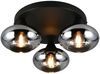 LED Deckenlampe, Metall, schwarz, rauchfarbenes Glas, D 39 cm Bild 5