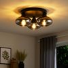 LED Deckenlampe, Metall, schwarz, rauchfarbenes Glas, D 39 cm Bild 4