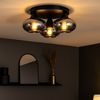 LED Deckenlampe, Metall, schwarz, rauchfarbenes Glas, D 39 cm Bild 3
