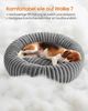 FEANDREA Hundebett, Katzenbett, Donut Kissen, waschbar, weiche Polsterung, rutschfest, grau Bild 3