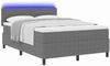 vidaXL LED Boxspringbett Hellgrau und Weiß 140 x 200 cm Cordstoff 3337603 Bild 3