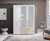 Kleiderschrank >Ivar< in Weiß Abs. Eiche Sonoma - 125x190x51cm (BxHxT) Bild 3
