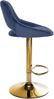 CLP 2er Set Barhocker Milet Samtbezug höhenverstellbar drehbar mit Rückenlehnen,blau Metall gold Bild 5