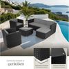 tectake® Poly Rattan Lounge, Outdoor Sitzgruppe, Set mit Sofa, 2 Sesseln, Hocker, Tisch, frei kombinierbar, Gartenmöbel für 5-6 Personen, für Garten Terrasse Balkon, inkl. Polster - schwarz Bild 4