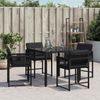 vidaXL Gartenstühle mit Kissen 4 Stk. Schwarz Poly Rattan 365018 Bild 3