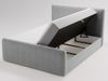 GRAINGOLD Osteno Boxspringbett 140x200, Doppelbett mit zwei Bettkästen, Kopfteil, Velour-Stoff, Grau Bild 4