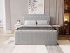 GRAINGOLD Osteno Boxspringbett 140x200, Doppelbett mit zwei Bettkästen, Kopfteil, Velour-Stoff, Grau Bild 3