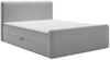 GRAINGOLD Osteno Boxspringbett 140x200, Doppelbett mit zwei Bettkästen, Kopfteil, Velour-Stoff, Grau Bild 2