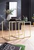 Satztisch CHUR Schwarz / Gold Beistelltisch MDF / Metall, Couchtisch Set aus 2 Tischen, Kleiner Wohnzimmertisch, Metalltisch mit Holzplatte, Ablagetisch modern Bild 5