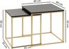 Satztisch CHUR Schwarz / Gold Beistelltisch MDF / Metall, Couchtisch Set aus 2 Tischen, Kleiner Wohnzimmertisch, Metalltisch mit Holzplatte, Ablagetisch modern Bild 4