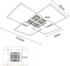 ZMH Deckenlampe LED Deckenleuchte Wohnzimmer - 64CM Wohnzimmerlampe Modern Dimmbar mit Fernbedienung 36W Silber Schlafzimmer Deckenbeleuchtung Rechteckig Design Küchenlampe für Esszimmer Küche Bild 3