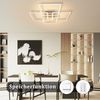 ZMH Deckenlampe LED Deckenleuchte Wohnzimmer - 64CM Wohnzimmerlampe Modern Dimmbar mit Fernbedienung 36W Silber Schlafzimmer Deckenbeleuchtung Rechteckig Design Küchenlampe für Esszimmer Küche Bild 2