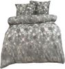 Fleece Bettwäsche aus 100% Polyester Bezug mit Schneeflockenmotiv in Grau 200x220 cm Bild 2