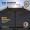 Kingsleeve Sonnenschirm 330 cm Holz mit UV Schutz 80+ Schutzhülle Balkon Garten creme Bild 5