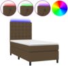 Boxspringbett mit Matratze & LED Stoff Dunkelbraun 80x200 cm, Härtegrad: H2 [3135152] Bild 2