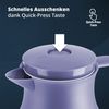 KHG Isolierkanne 1 Liter Marineblau, Quick Press & Drehverschluss, außen Kunststoff matt, innen Glas BPA-frei, Thermoskanne 1l für heiße & kalte Getränke mit präzisem Ausgießer Bild 3