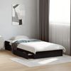 Einzelbettgestell Design für Erwachsene mit Schubladen Schwarz 90x190 cm Holzwerkstoff d3747e Bild 2