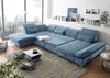 Couch MELFI L Sofa Schlafcouch Wohnlandschaft Schlaffunktion blau denim U-Form links Bild 2