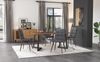 Esstisch 117x68x75 cm, MDF Platte in Nussbaumoptik mit schwarzem Metalllgestell，Walnuss und schwarz Bild 3