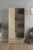 Dmora Kleiderschrank 2 Türen Amylya, Schlafzimmermöbel, Schrank, Garderobe, 79x36 h170 cm, Eiche Bild 2