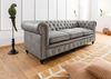 Sofa 3-Sitzer Echtleder 216x82x75 grau CHESTERFIELD #203 Bild 2