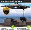 BRAST Alu Sonnenschirm Ampelschirm Ø300cm Grau + LEDs Schützhülle UV-Schutz 50+ wasserabweisend drehbar & höhenverstellbar Bild 3