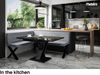 MEBLINI Eckbank für Esszimmer mit ausziehbarem Tisch - Küchenbank - Essecke - Sitzecke Küche - TONI - X-Beine 128x168x87cm Links - Grau Samt/M Weiß-Schwarz Hochgl. Bild 2