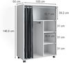 Kleiderschrank Doros Weiß 100 x 146.6 cm mit Rollen Vicco Bild 3