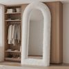 ZMH Ganzkörperspiegel Extra hoher Standspiegel 160cm Dekospiegel mit weißem Plüschrahmen, Flauschiger Plüschrahmen, E0-Holz, hochwertiger Aluminiumspiegel Bild 3