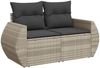 vidaXL 6-tlg. Garten-Sofagarnitur mit Kissen Hellgrau Poly Rattan 3221301 Bild 3