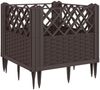 vidaXL Pflanzkasten mit Erdspießen Braun 43,5x43,5x43,5 cm PP 368006 Bild 2